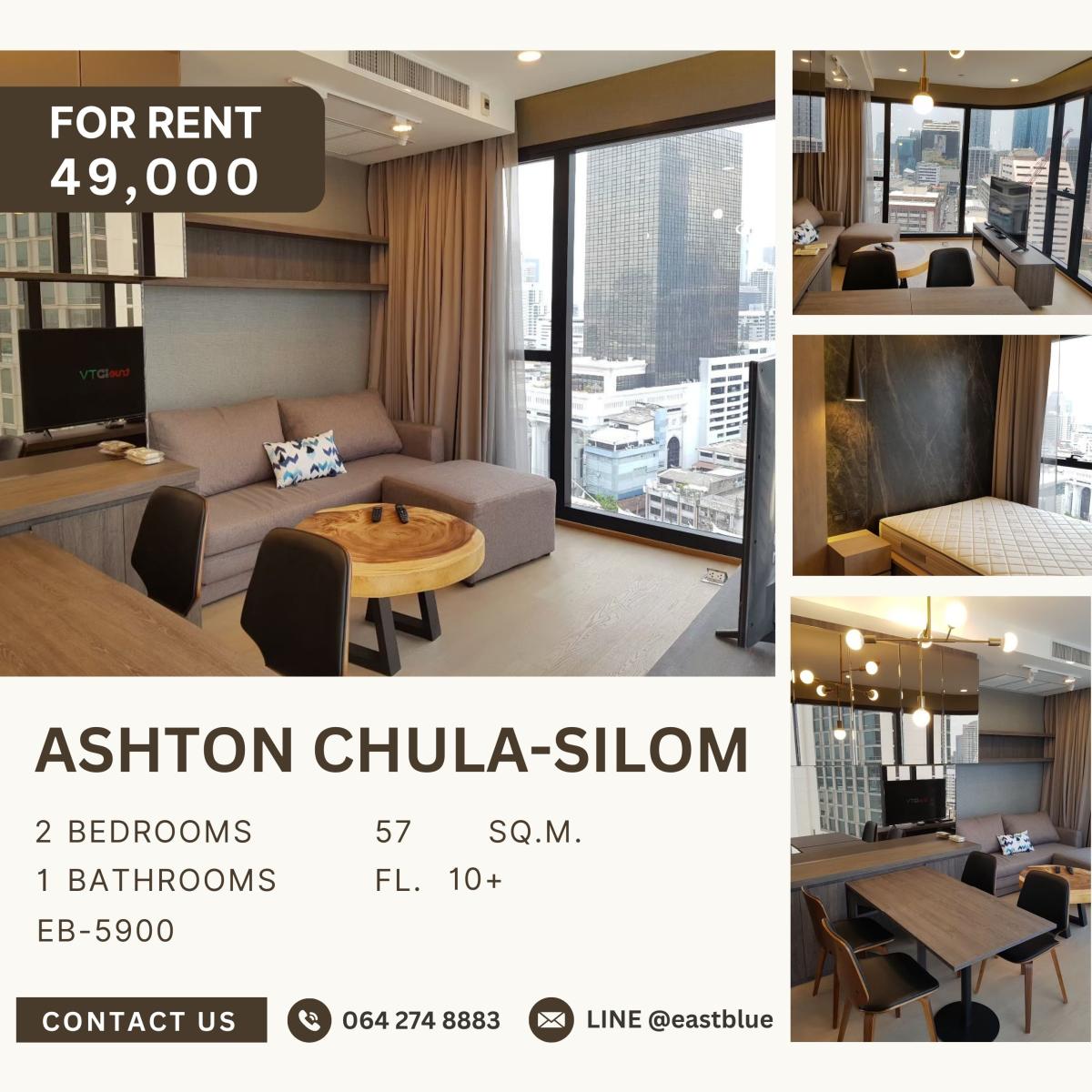 For RentCondoSiam Paragon ,Chulalongkorn,Samyan : Ashton Chula-Silom, 2 bed, 49000 per month