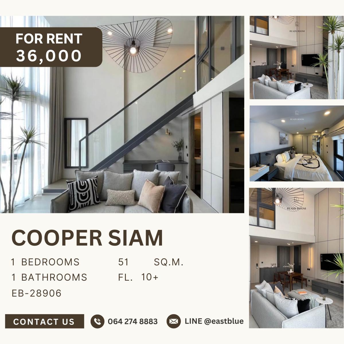 ให้เช่าคอนโดสยาม จุฬา สามย่าน : Cooper Siam, 1 bed, 36000 per month