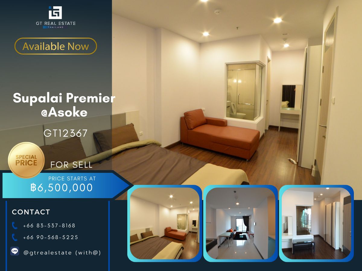 For SaleCondoSukhumvit, Asoke, Thonglor : Supalai Premier @asoke condo, beautiful room, complete furniture