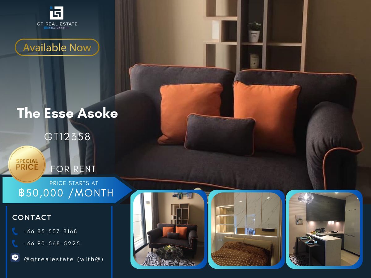 For RentCondoSukhumvit, Asoke, Thonglor : The ESSE Asoke Condo, beautiful room, complete furniture Ready to rent