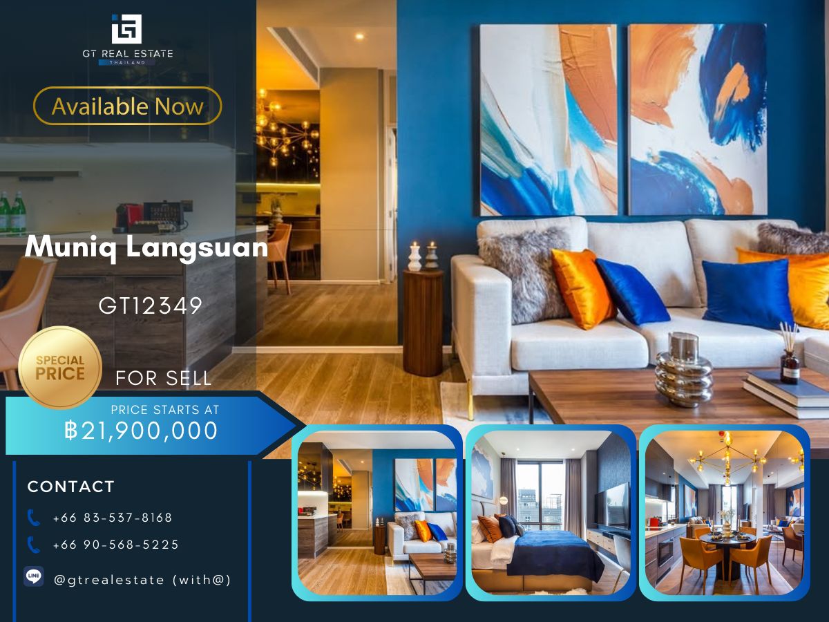 For SaleCondoWitthayu, Chidlom, Langsuan, Ploenchit : MuniQ Langsuan Condo, beautiful room, complete furniture