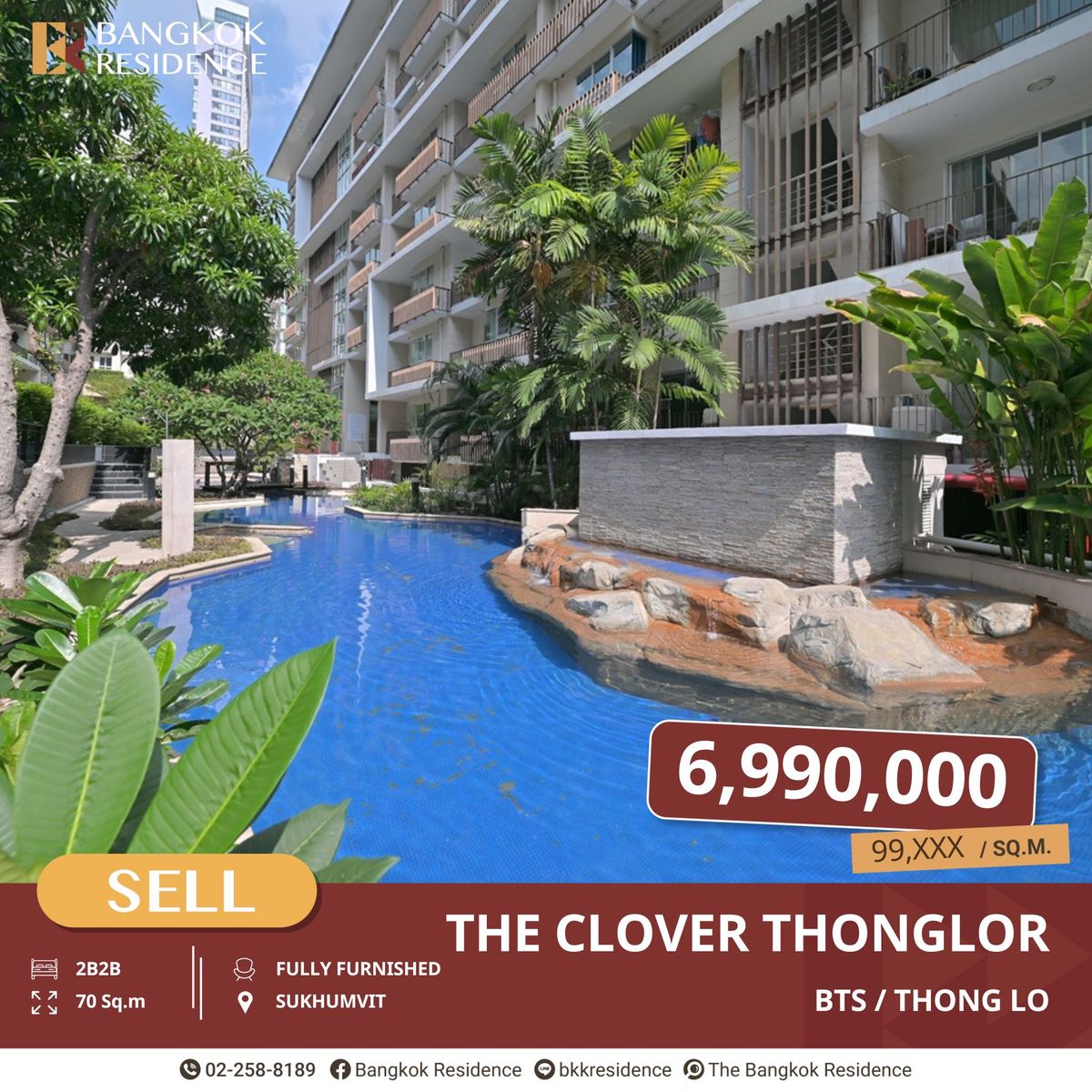 ขายคอนโดสุขุมวิท อโศก ทองหล่อ : The Clover Thonglor คอนโดเงียบสงบ น่าลงทุน ใกล้ BTS ทองหล่อ