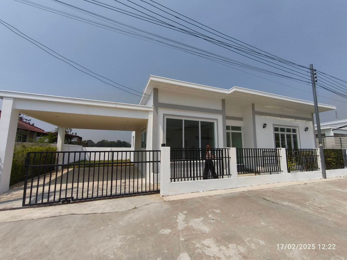 For SaleHouseRatchaburi : (H8005) One -story house for sale Modern style In the heart of Ban Pong, Ratchaburi!