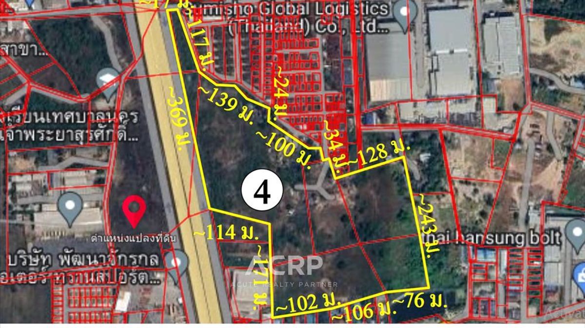 For SaleLandPattaya, Bangsaen, Chonburi : Land for sale on the motorway road Near Laem Chabang colony, orange plan, high potential location, special price