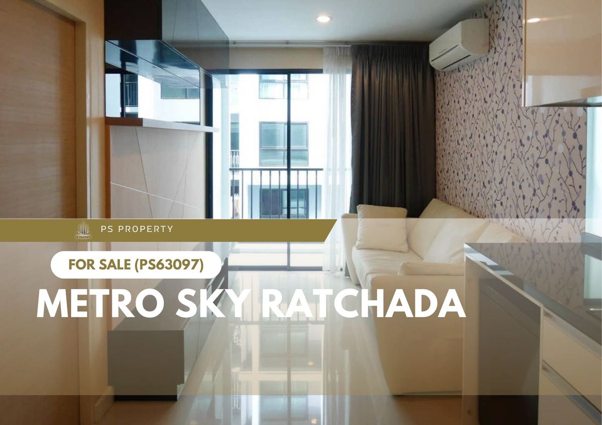 For SaleCondoRatchadapisek, Huaikwang, Suttisan : Urgent sale ✨ Metro Sky Ratchada ✨ Swimming pool view The balcony facing the north, complete (PS63097)