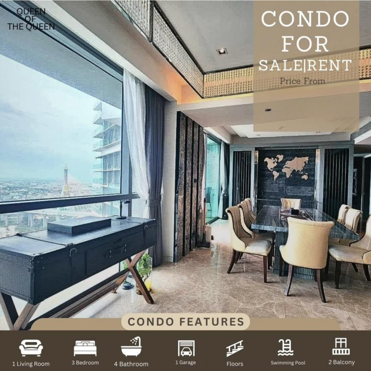 ให้เช่าคอนโดพระราม 3 สาธุประดิษฐ์ : For rent|Sell Penthouse on Condo The Pano Condominium Rama 3, 36th floor.