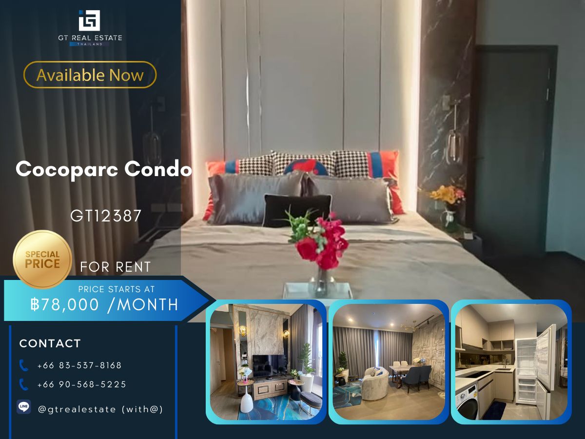 For RentCondoKhlongtoei, Kluaynamthai : Condo Coco Parc, beautiful room, complete furniture Ready to rent