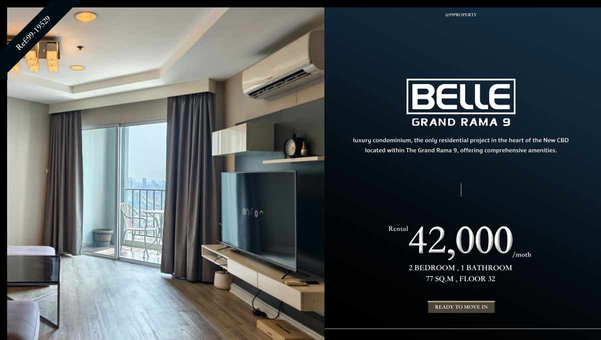 For RentCondoRama9, Petchburi, RCA : For Rent Belle Grand Rama 9: Belle Grand Rama 9, ready to negotiate