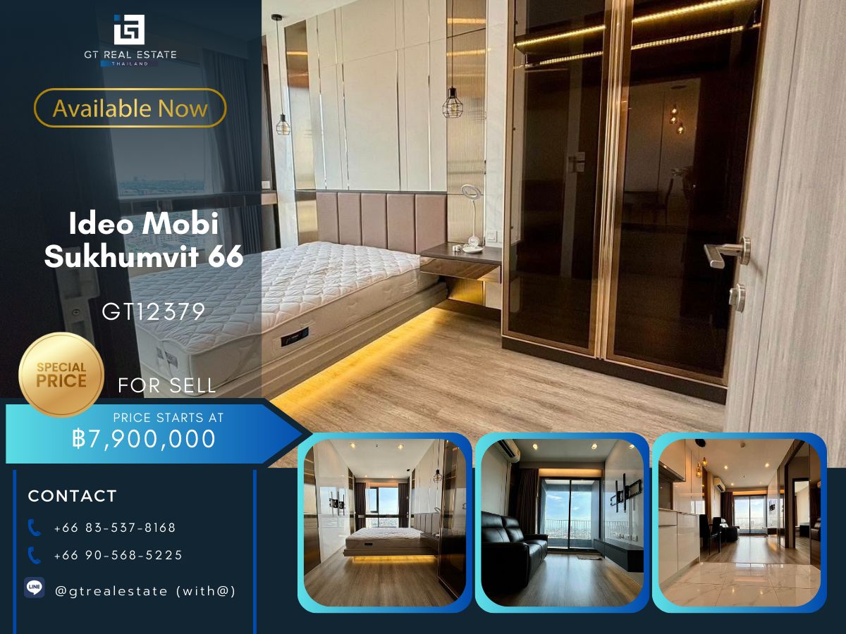 For SaleCondoOnnut, Udomsuk : Ideo Mobi Sukhumvit 66 condo, beautiful room, complete furniture