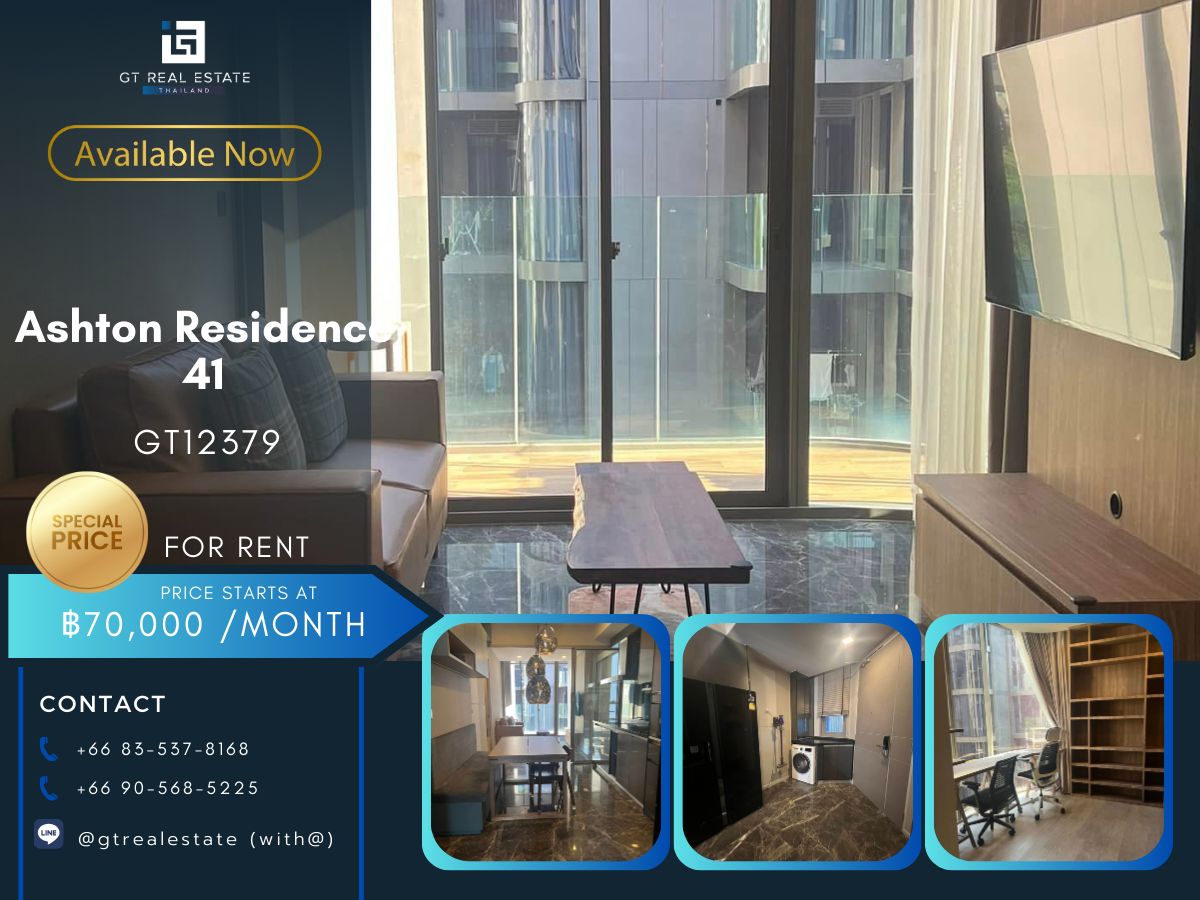 For RentCondoSukhumvit, Asoke, Thonglor : Ashton Residence 41 condo, beautiful room, complete furniture Ready to rent