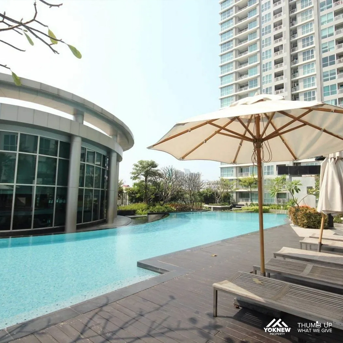 For SaleCondoRatchadapisek, Huaikwang, Suttisan : 🏊‍♂️ Rhythm Ratchada – Beautiful room, pool view, not hot, Building A, fully furnished, ready to move in