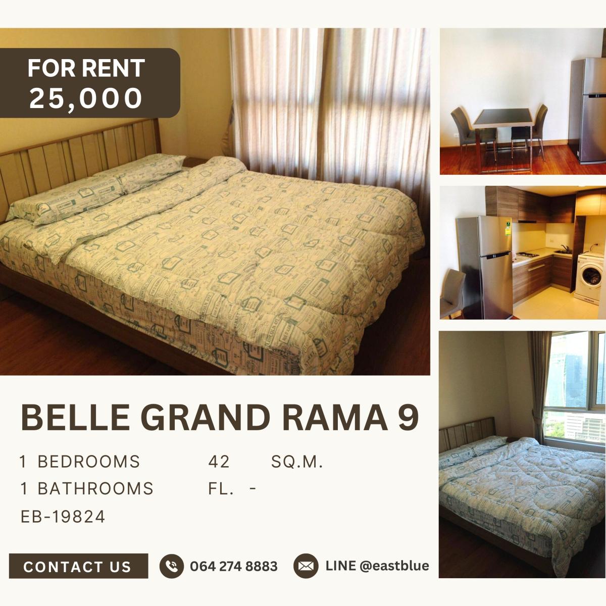 For RentCondoRama9, Petchburi, RCA : Belle Grand Rama 9, 1 bed, 25000 per month