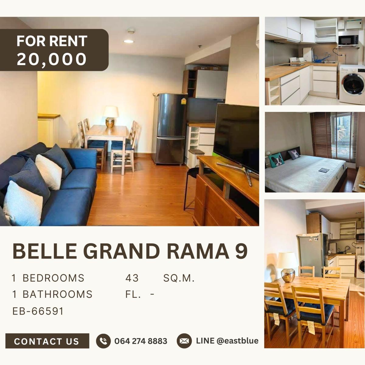 For RentCondoRama9, Petchburi, RCA : Belle Grand Rama 9, 1 bed, 20000 per month