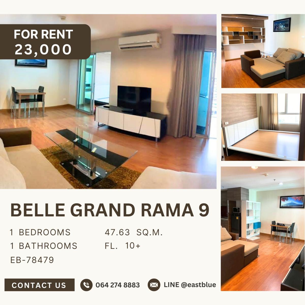 For RentCondoRama9, Petchburi, RCA : Belle Grand Rama 9, 1 bed, 23000 per month