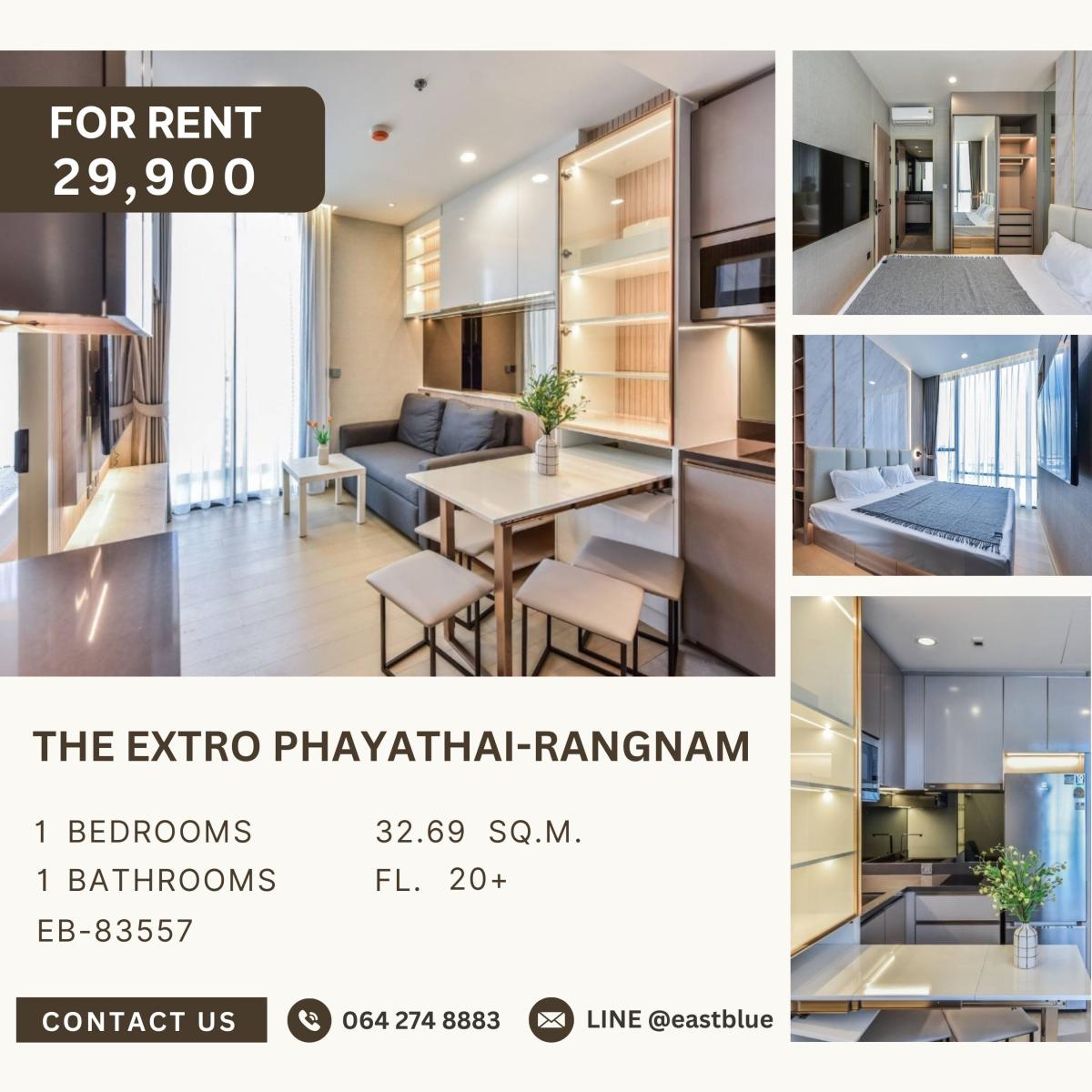 For RentCondoRatchathewi,Phayathai : The Extro Phayathai-Rangnam, 1 bed, 29900 per month