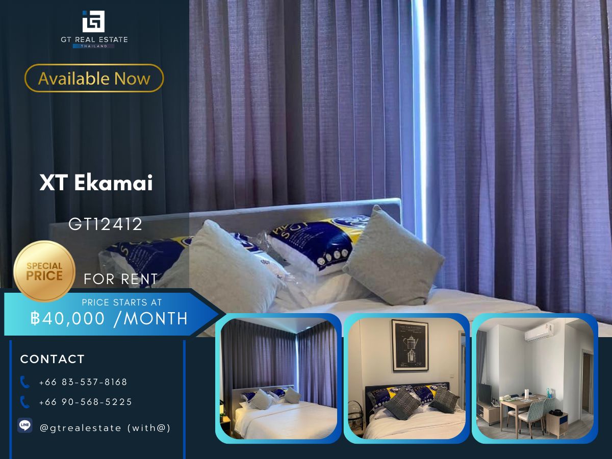 For RentCondoSukhumvit, Asoke, Thonglor : XT EKAMAI Condo, beautiful room, complete furniture Ready to rent