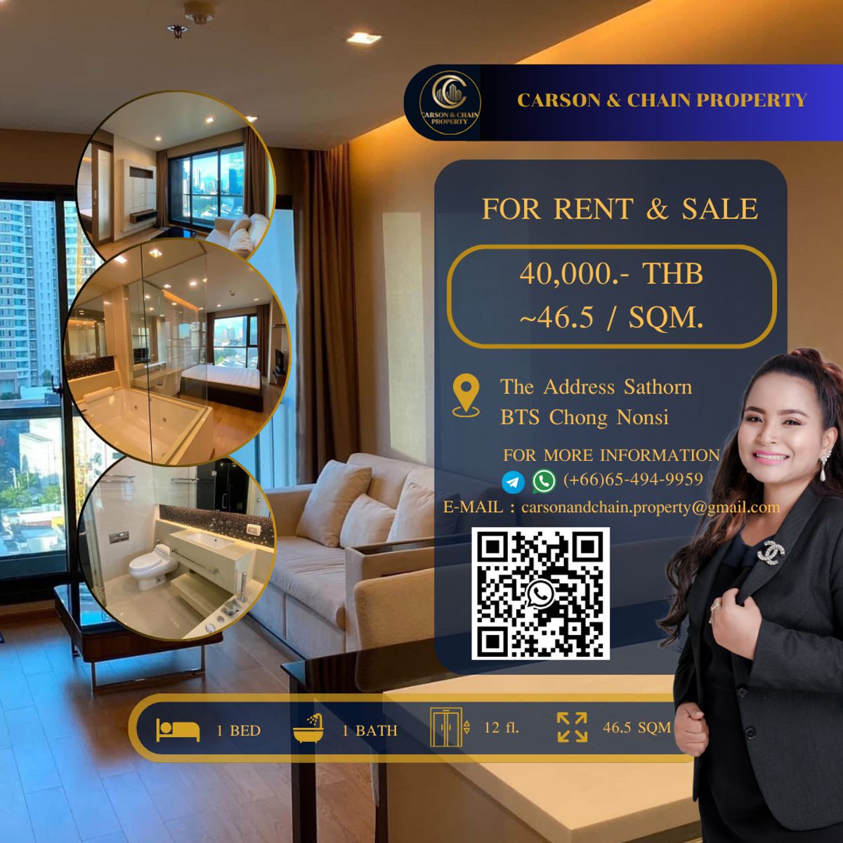 For RentCondoSathorn, Narathiwat : The Address Sathorn