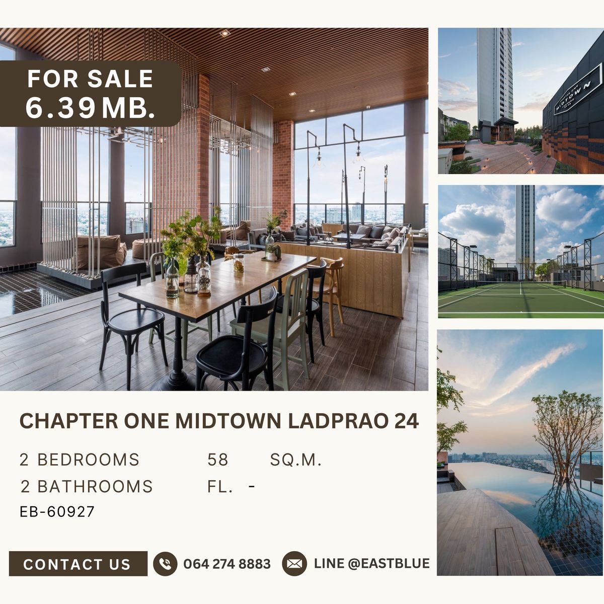 For SaleCondoLadprao, Central Ladprao : Urgent selling the best price in the project.