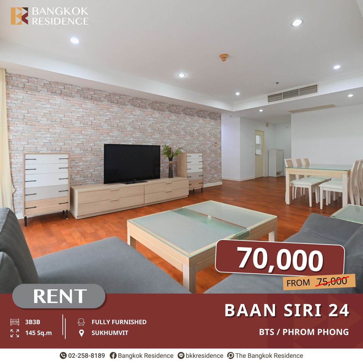 For RentCondoSukhumvit, Asoke, Thonglor : Baan Siri 24 - Move-in Ready, Modern-Style Condo Near BTS Phrom Phong