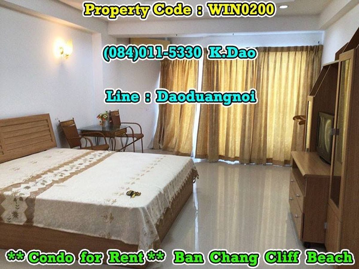 For RentCondoRayong : #Ban Chang Cliff Beach *** Condo for RENT *** Ban Chang +++ Sea View +++ RENTAL FEE 8,000 BAHT