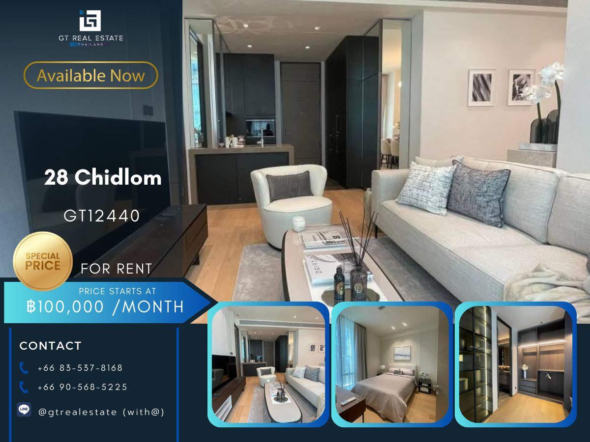 For RentCondoWitthayu, Chidlom, Langsuan, Ploenchit : Condo 28 CHIDLOM. Beautiful room, complete furniture. Ready to rent