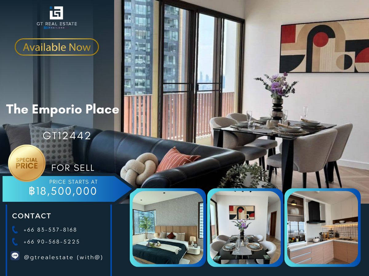 For SaleCondoSukhumvit, Asoke, Thonglor : The Emporio Place Condo, beautiful room, ready -made furniture