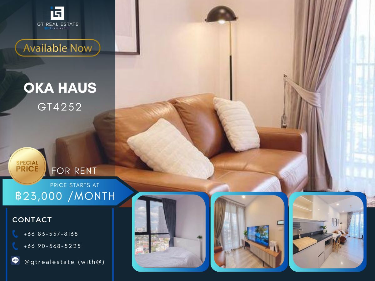 For RentCondoSukhumvit, Asoke, Thonglor : Condo for rent OKA HAUS Festival Ready to travel conveniently