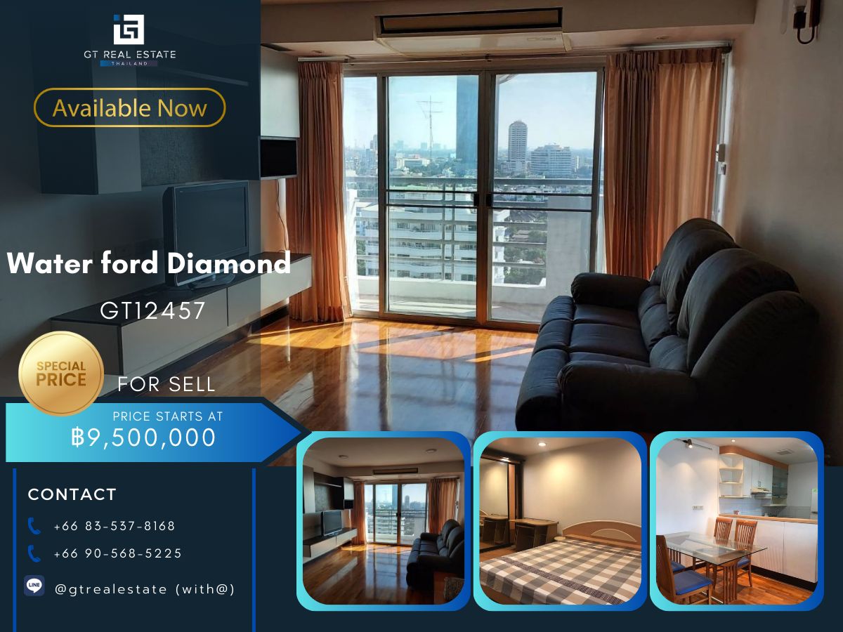 For SaleCondoSukhumvit, Asoke, Thonglor : Water Ford Diamond Condo, beautiful room, complete furniture