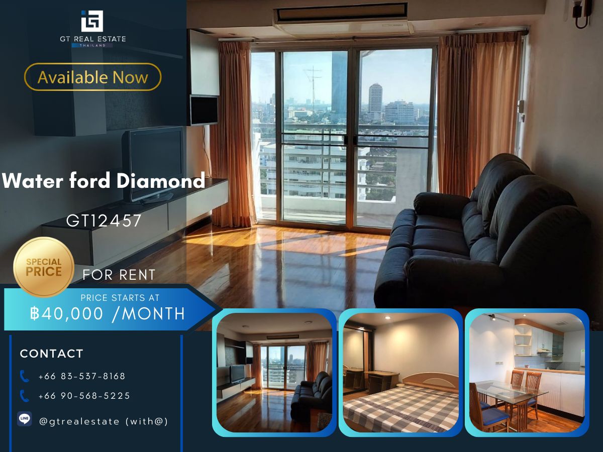 For RentCondoSukhumvit, Asoke, Thonglor : Water Ford Diamond Condo, beautiful room, complete furniture Ready to rent