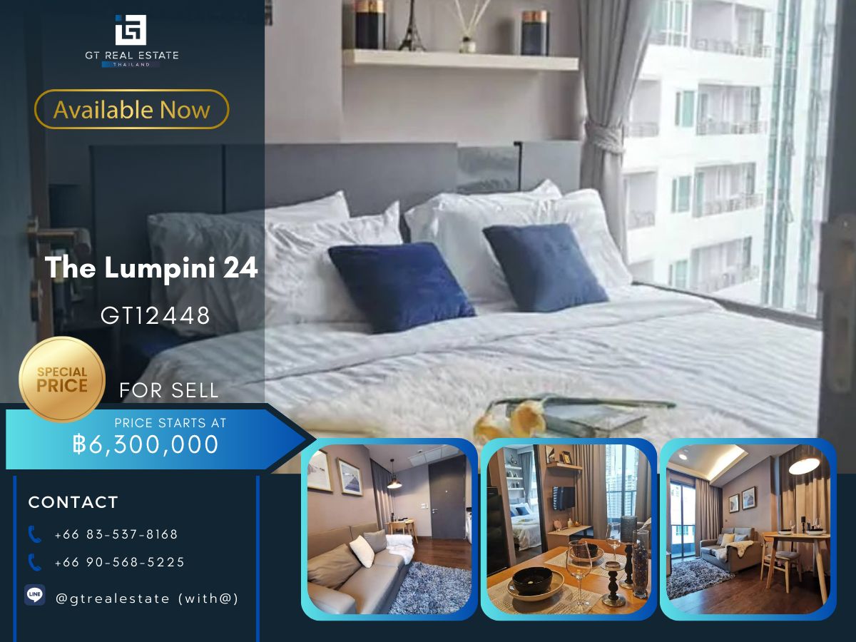 For SaleCondoSukhumvit, Asoke, Thonglor : The Lumpini Condo 24, beautiful room, complete furniture, ready for sale.