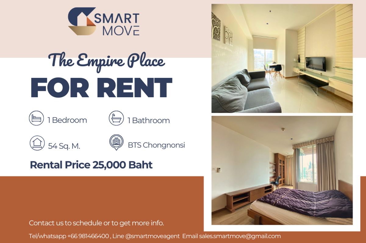 For RentCondoSathorn, Narathiwat : 🔥 For rent !! 🔥 Code C20221201660 .......... The Empire Place, 1 bedroom, 1 bathroom, east room, city view, complete, ready to approach 📣📣