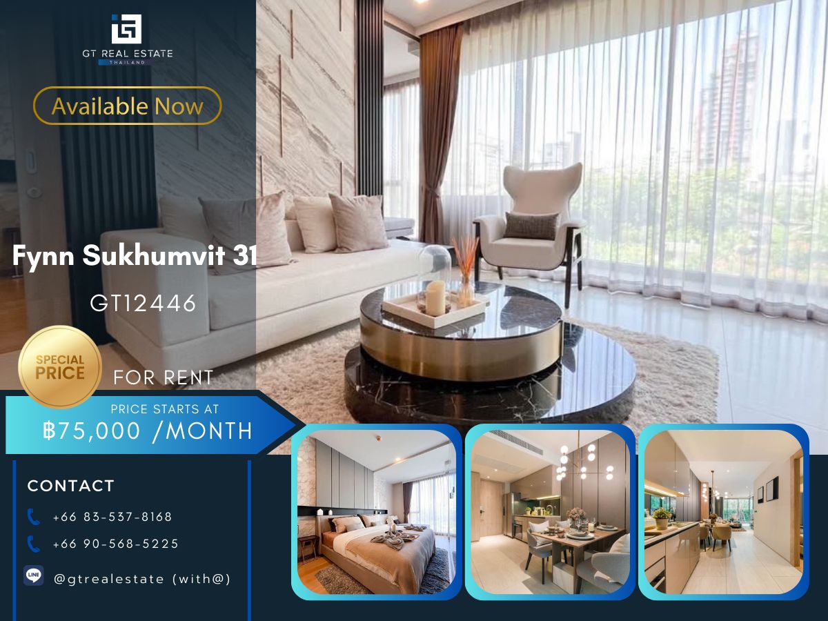 For RentCondoSukhumvit, Asoke, Thonglor : Condo Fynn Sukhumvit 31 Beautiful room, complete furniture Ready to rent