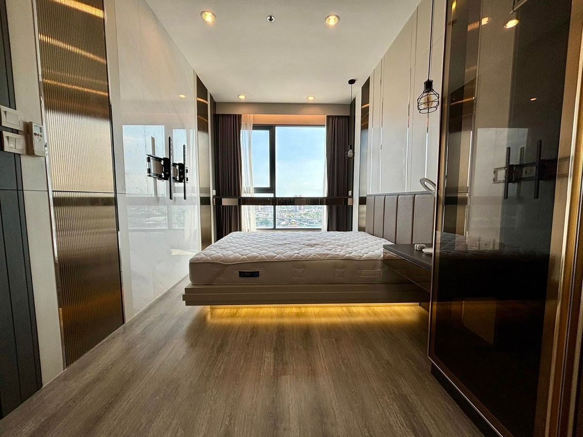 For RentCondoOnnut, Udomsuk : 📢For Ret & GT; & GT; 🌷i deo Mobi Sukhumvit 66 & GT; & GT; Near the Udomsuk BTS station, only 50 meters 2 Bedroom, 25th floor, Chao Phraya River view. 🔺 Furniture built in the whole room Authentic marble wall #LV-MO1545