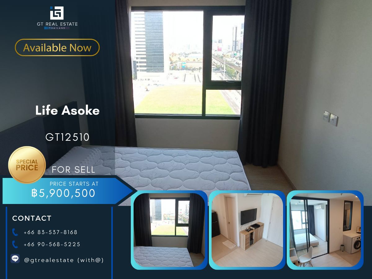 CondoRama9, Petchburi, RCA : Life Asoke Condo, beautiful room, complete furniture, ready for sale