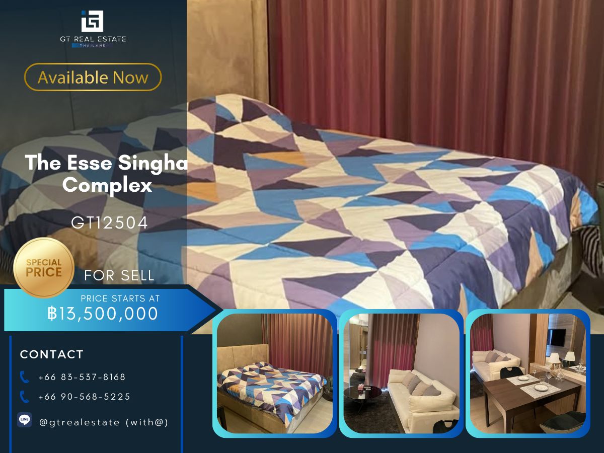 CondoRama9, Petchburi, RCA : The Esses Singha Complex condo, beautiful room, complete furniture, ready to sell.