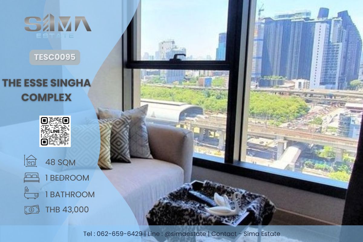 For RentCondoRama9, Petchburi, RCA : Rent ☁️The ESSE Singha Complex☁️ Beautiful room Good decoration High security condo In the heart of Phetchaburi junction ☀️