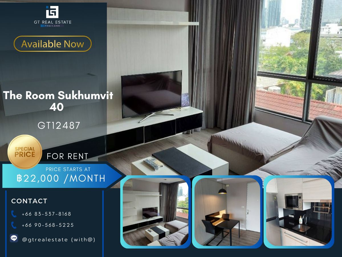 For RentCondoSukhumvit, Asoke, Thonglor : The Room Sukhumvit condo 40, beautiful furniture. Ready to rent