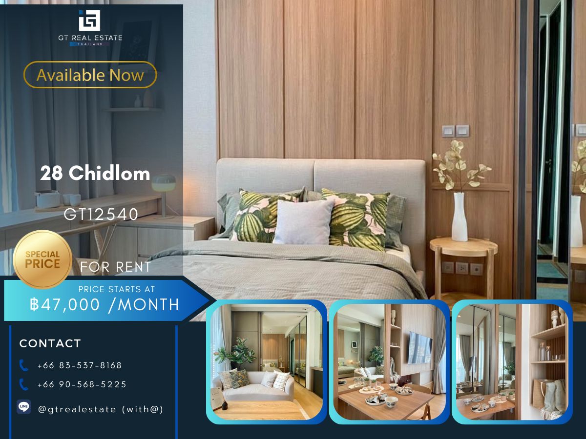 For RentCondoWitthayu, Chidlom, Langsuan, Ploenchit : Condo 28 CHIDLOM. Beautiful room, complete furniture. Ready to rent