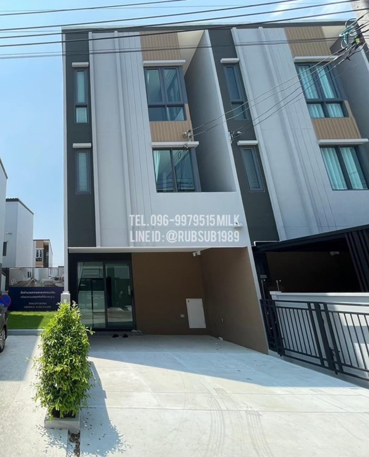 For RentHouseVipawadee, Don Mueang, Lak Si : Salila🚩House for Rent 🏡 3-story townhome behind the corner (new house) Vibhavadi-Chaeng Watthana Wat Welu Wanaram Road (Wat Phai Khiao) 🏢✨