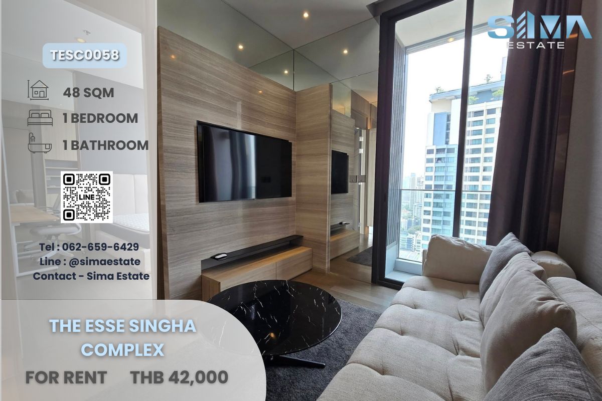 For RentCondoRama9, Petchburi, RCA : Rent ☁️The ESSE Singha Complex☁️ Beautiful room Good decoration High security condo In the heart of Phetchaburi junction ☀️ 
 
