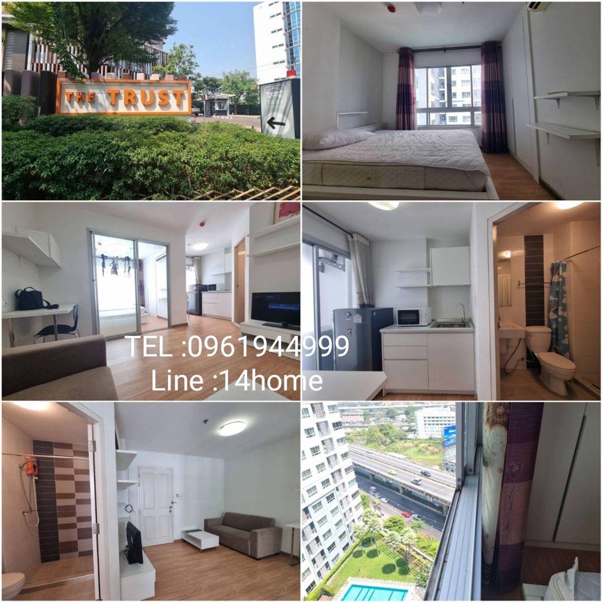 For RentCondoPinklao, Charansanitwong : (Ready to be 3 May 2025) for the Rent The Trust Residence Pinklao 29 sqm. 15th floor, Boromarajonani Road, near Central Pinklao, Chao Phraya Hospital, The Sense Pinklao. Ear Crunda Hospital