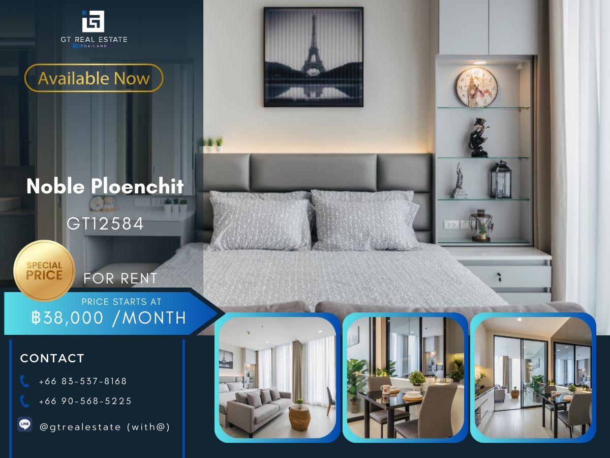 For RentCondoWitthayu, Chidlom, Langsuan, Ploenchit : Noble Ploenchit Condo, beautiful room, complete furniture Ready to rent