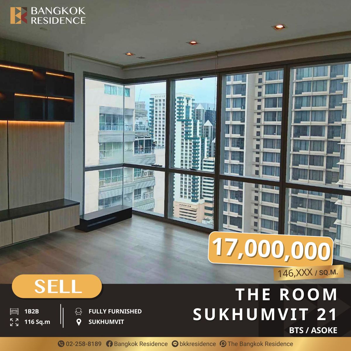 For SaleCondoSukhumvit, Asoke, Thonglor : The Room Sukhumvit 21 Luxury Unit, Spacious, Prime Location near BTS Asoke