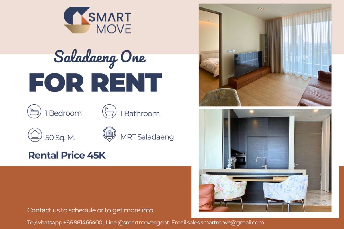 For RentCondoSilom, Saladaeng, Bangrak : 🔥For Rent !!🔥Code C20221202767.......Saladaeng One, 1 bedroom, 1 bathroom, furnished, ready to move in📣📣