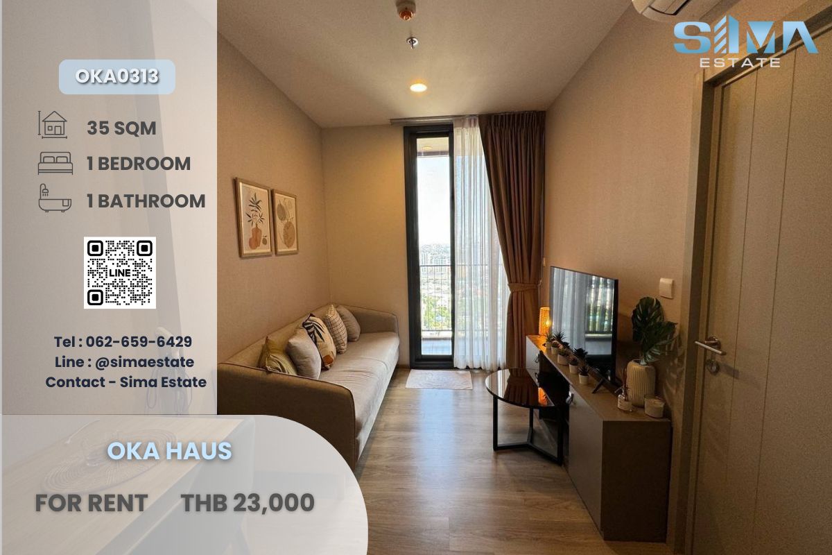 For RentCondoSukhumvit, Asoke, Thonglor : Rent ☁️oka haus sukhumvit 36☁️ Beautiful room, well decorated ☀️