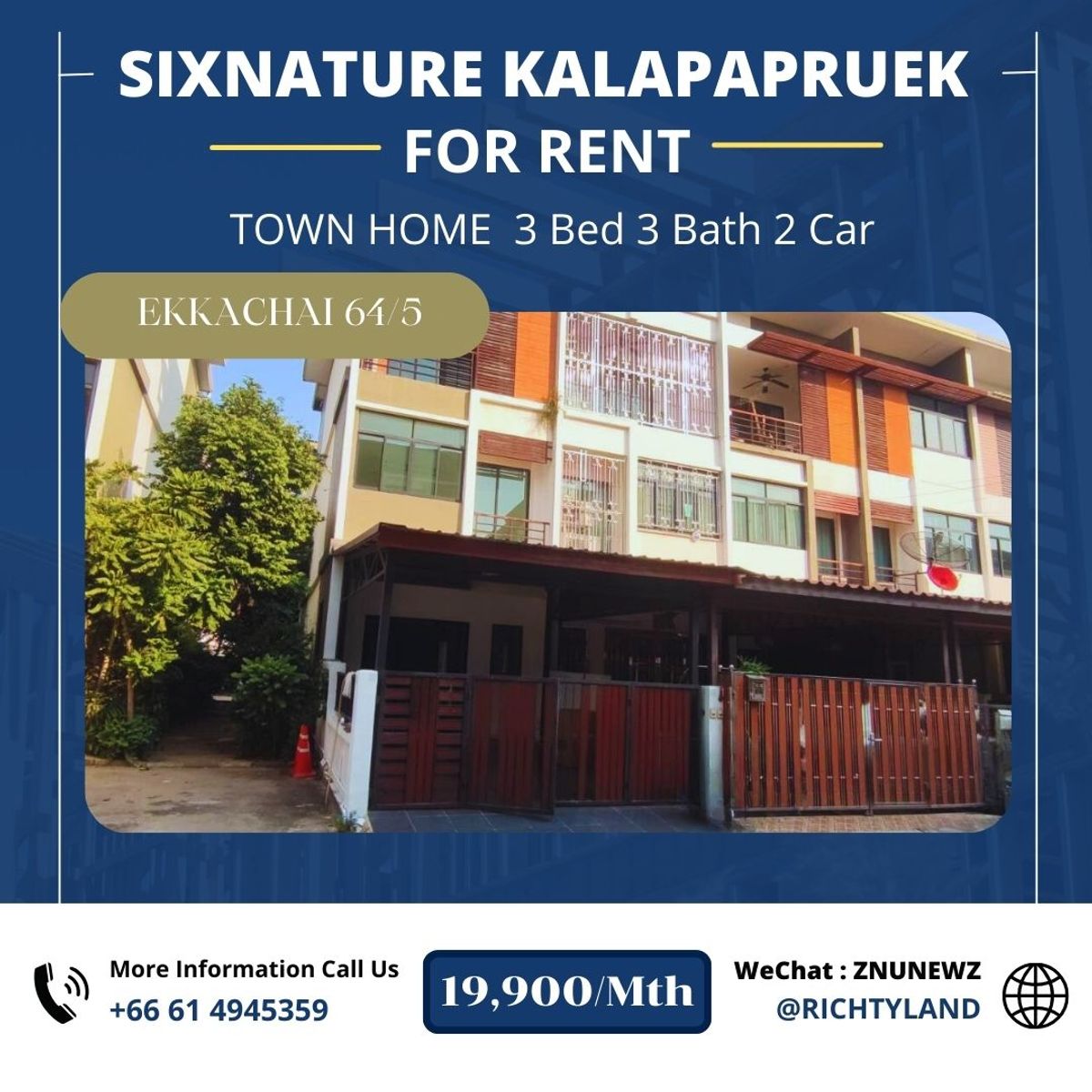 ให้เช่าทาวน์โฮมท่าพระ ตลาดพลู วุฒากาศ : 🏡 ให้เช่า! ทาวน์โฮม 3 ชั้น ใกล้สาทร 🏡 ✨ หลังมุม เดินทางสะดวก ติดถนนกาญจนาภิเษก - กัลปพฤกษ์ ✨