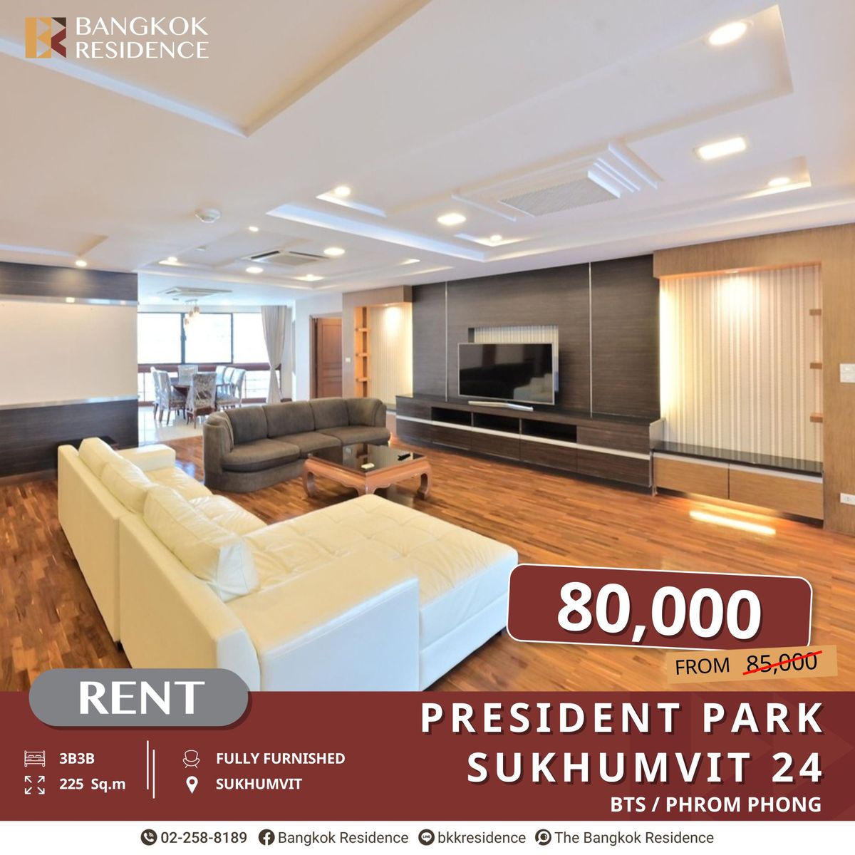 For RentCondoSukhumvit, Asoke, Thonglor : President Park Sukhumvit 24, Ready-to-Move-In Condo, Convenient Location Near BTS Phrom Phong