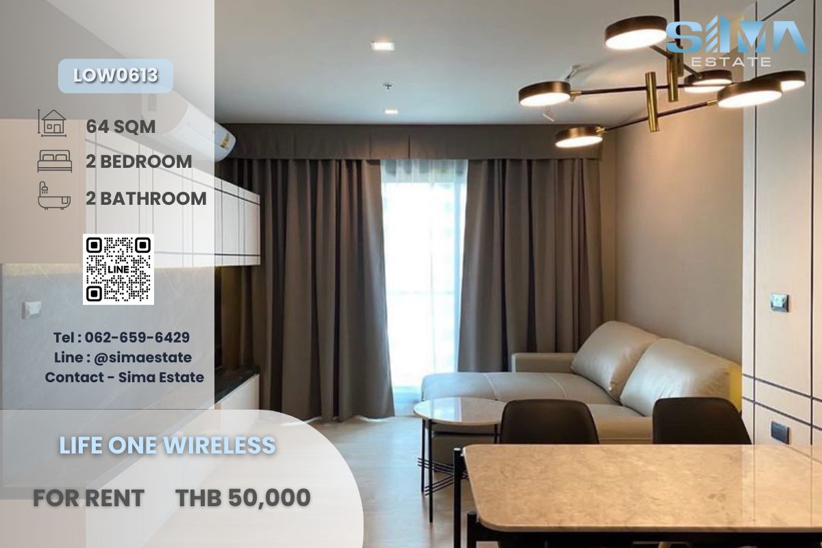 For RentCondoWitthayu, Chidlom, Langsuan, Ploenchit : Rent ☁️Life One Wireless☁️ Beautiful room Ready Complete electrical appliances ☀️