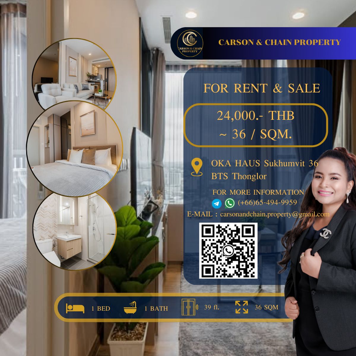 ให้เช่าคอนโดสุขุมวิท อโศก ทองหล่อ : OKA HAUS Sukhumvit 36