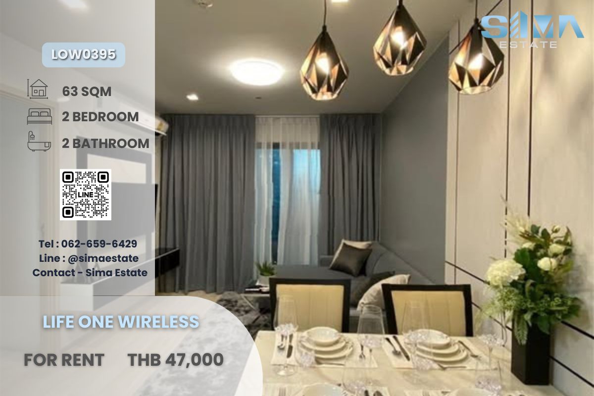 For RentCondoWitthayu, Chidlom, Langsuan, Ploenchit : Rent ☁️Life One Wireless☁️ Beautiful room Ready Complete electrical appliances ☀️